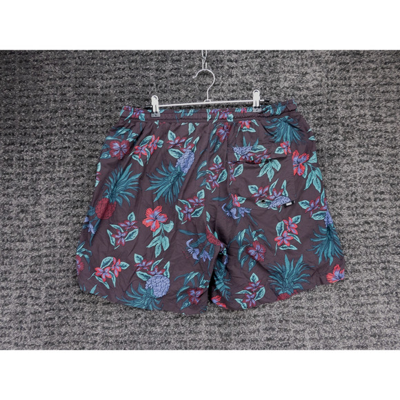 Saxx Swim Trunks Mens XL Dark Purple Floral Print Cannonball 2N1 Lined Beach - Picture 9 of 10